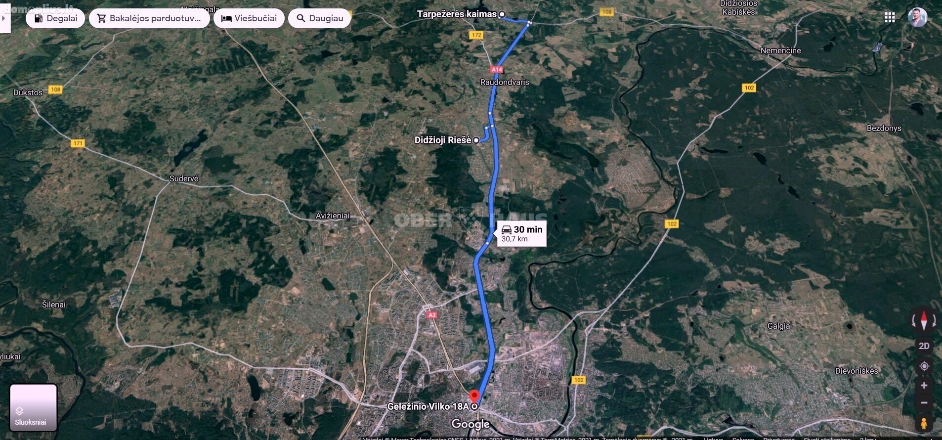 Parduodamas sklypas Vilniaus rajono sav., Tarpežerėje