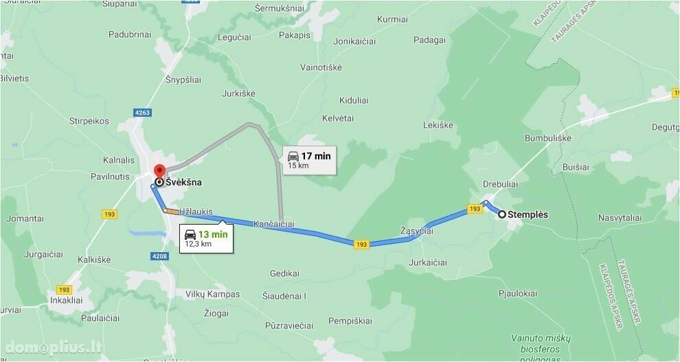 Parduodamas sklypas Šilutės rajono sav., Stemplėse