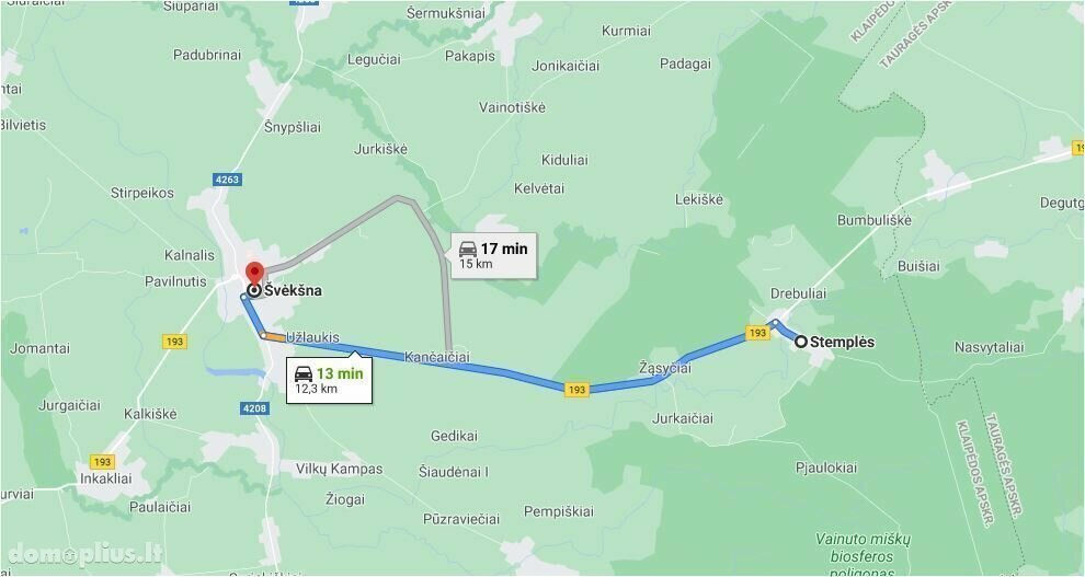 Parduodamas sklypas Šilutės rajono sav., Stemplėse
