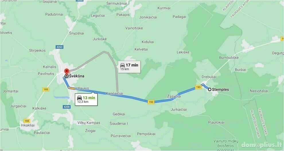 Parduodamas sklypas Šilutės rajono sav., Stemplėse