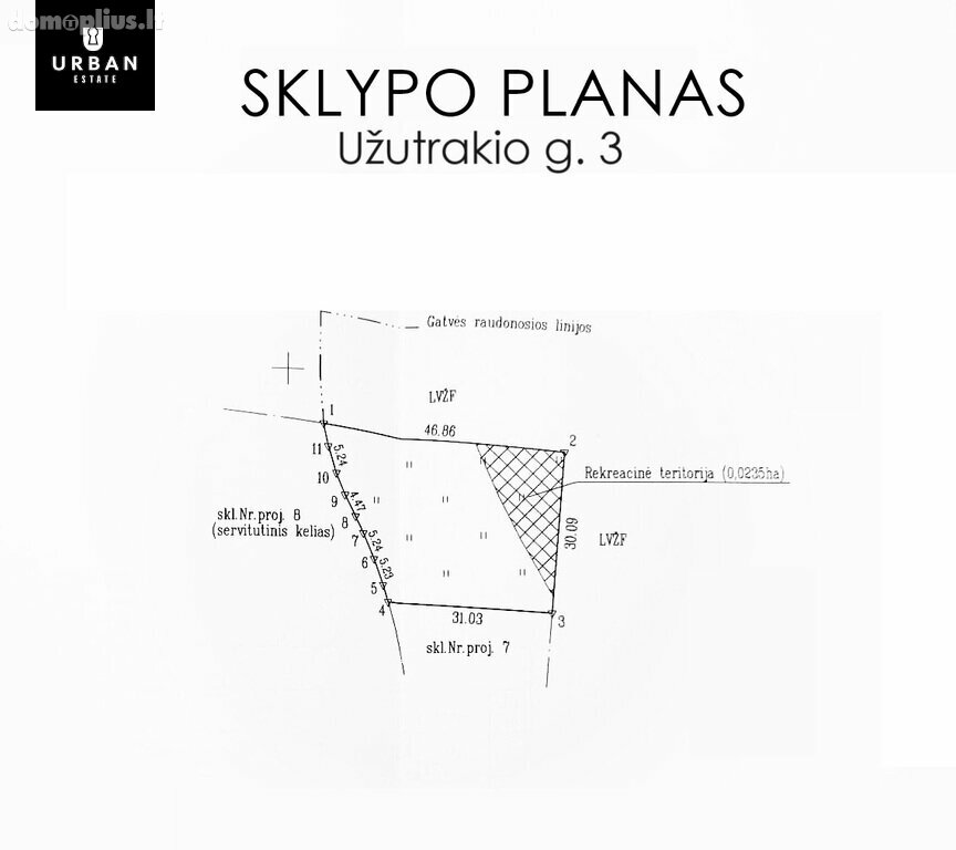 Участок Vilniuje, Aukštieji Paneriai, Užutrakio g.