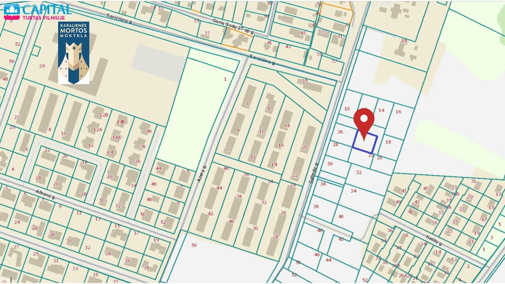 Land for sale Vilniuje, Kalnėnuose, Galindų g.