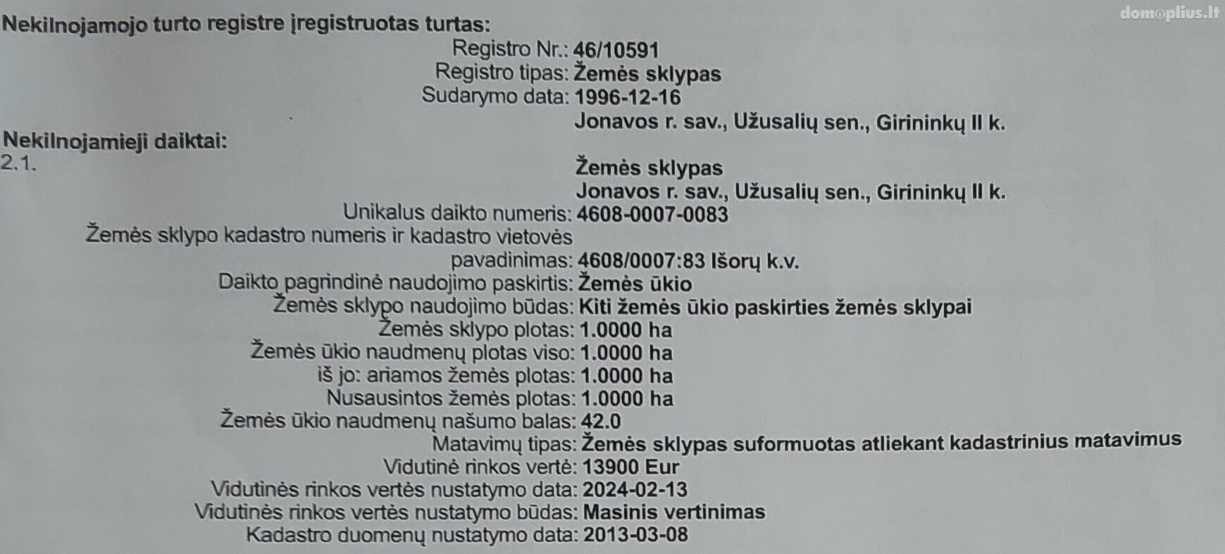 Участок Jonavos rajono sav., Girininkai II