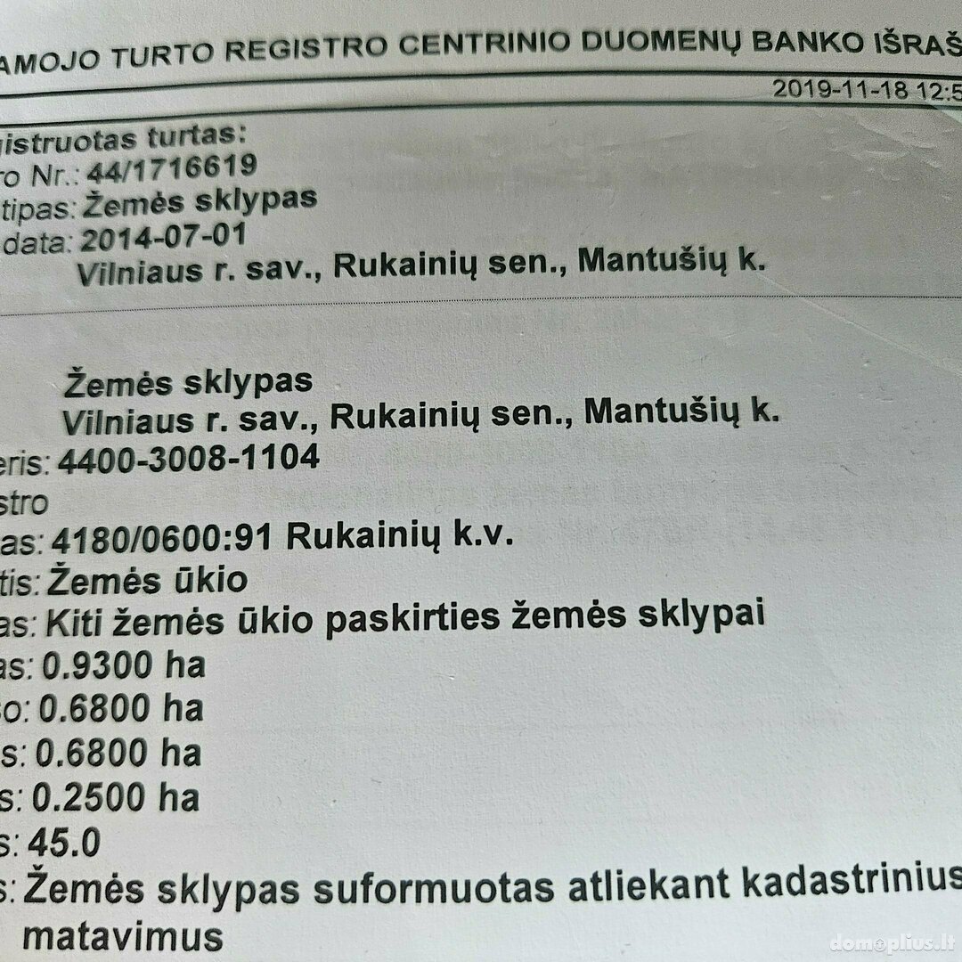 Parduodamas sklypas Vilniaus rajono sav., Mantušiuose