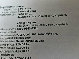 Parduodamas sklypas Rokiškio rajono sav., Kupriuose