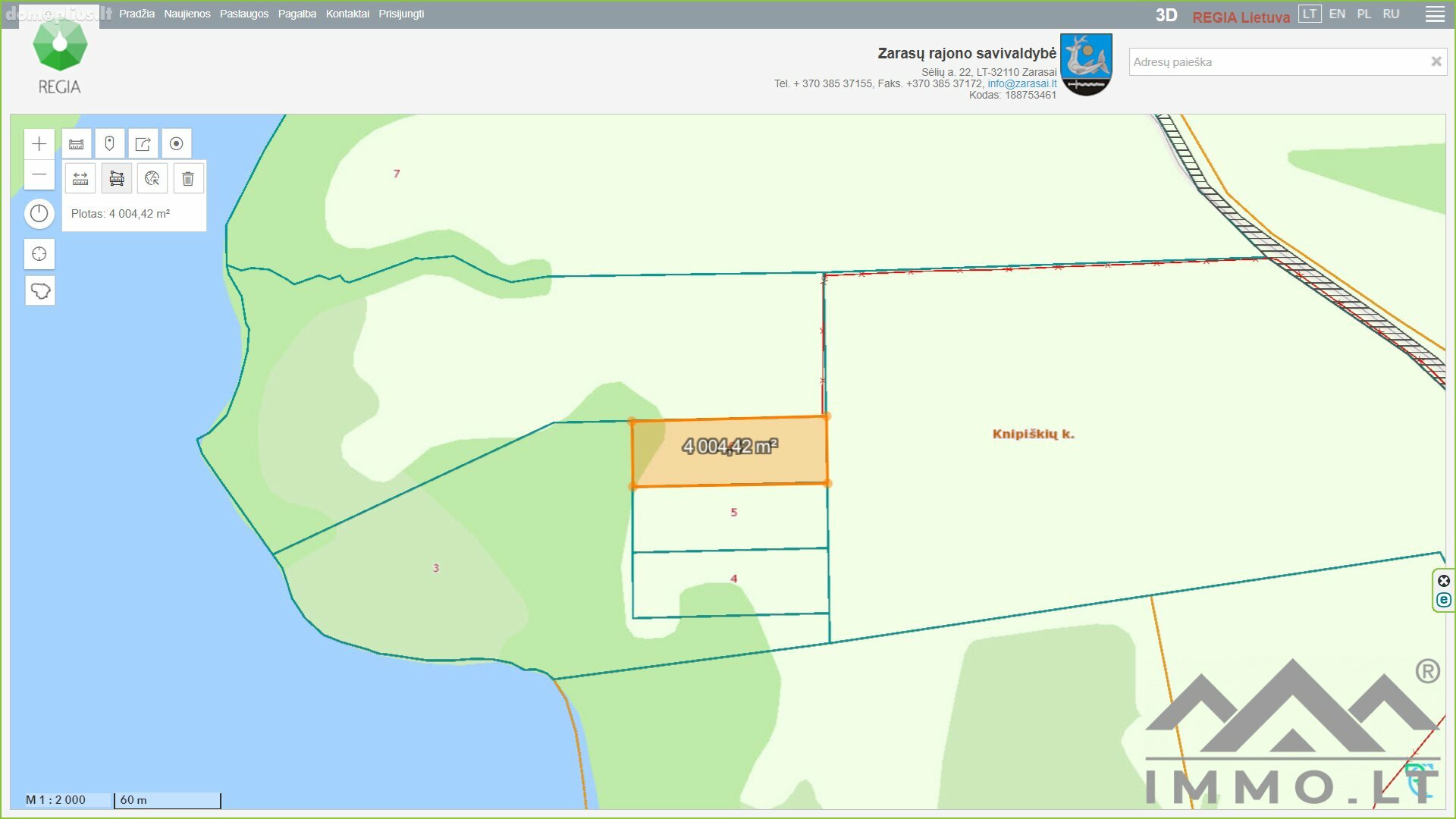 Land for sale Zarasų rajono sav., Knipiškėse