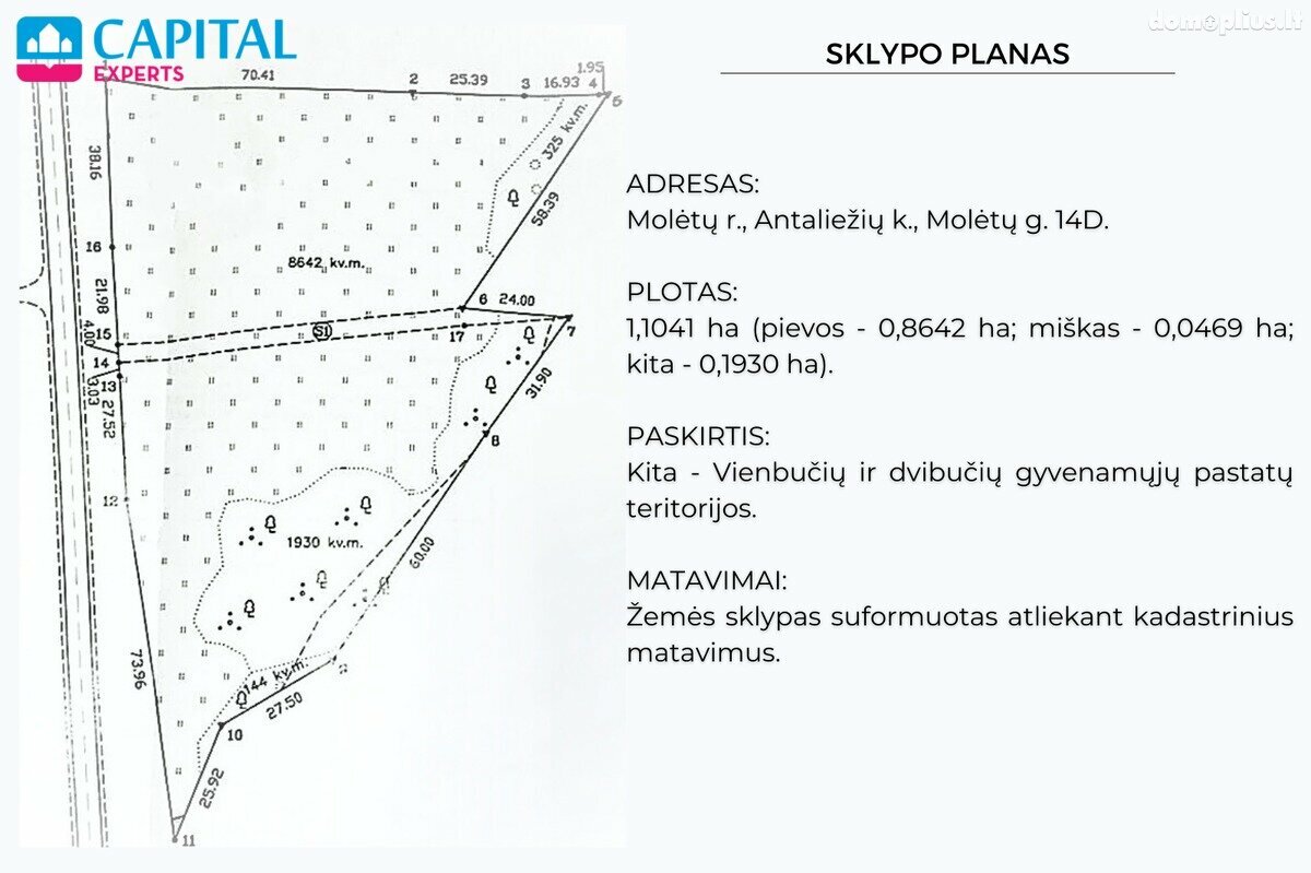 Parduodamas sklypas Molėtų rajono sav., Antaliežiuose