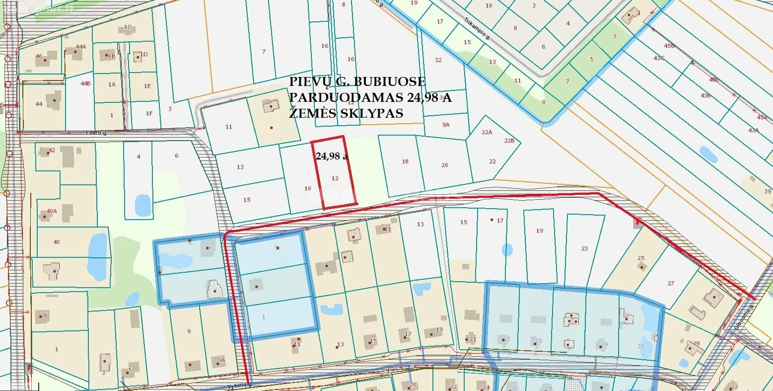 Участок Šiaulių rajono sav., Bubiuose, Pievų g.