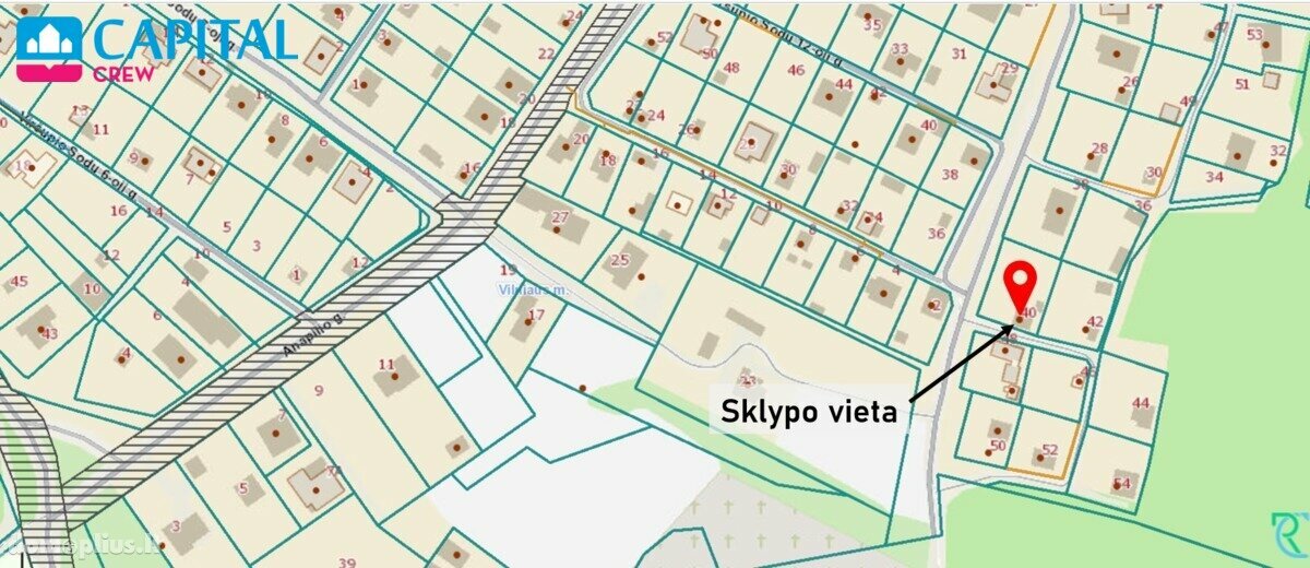 Parduodamas sklypas Vilniuje, Antakalnyje, Viršupio Sodų g.