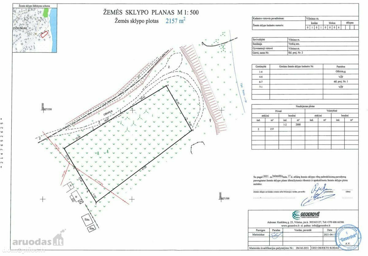 Land for sale Vilniuje, Verkiuose, Ožkinių g.