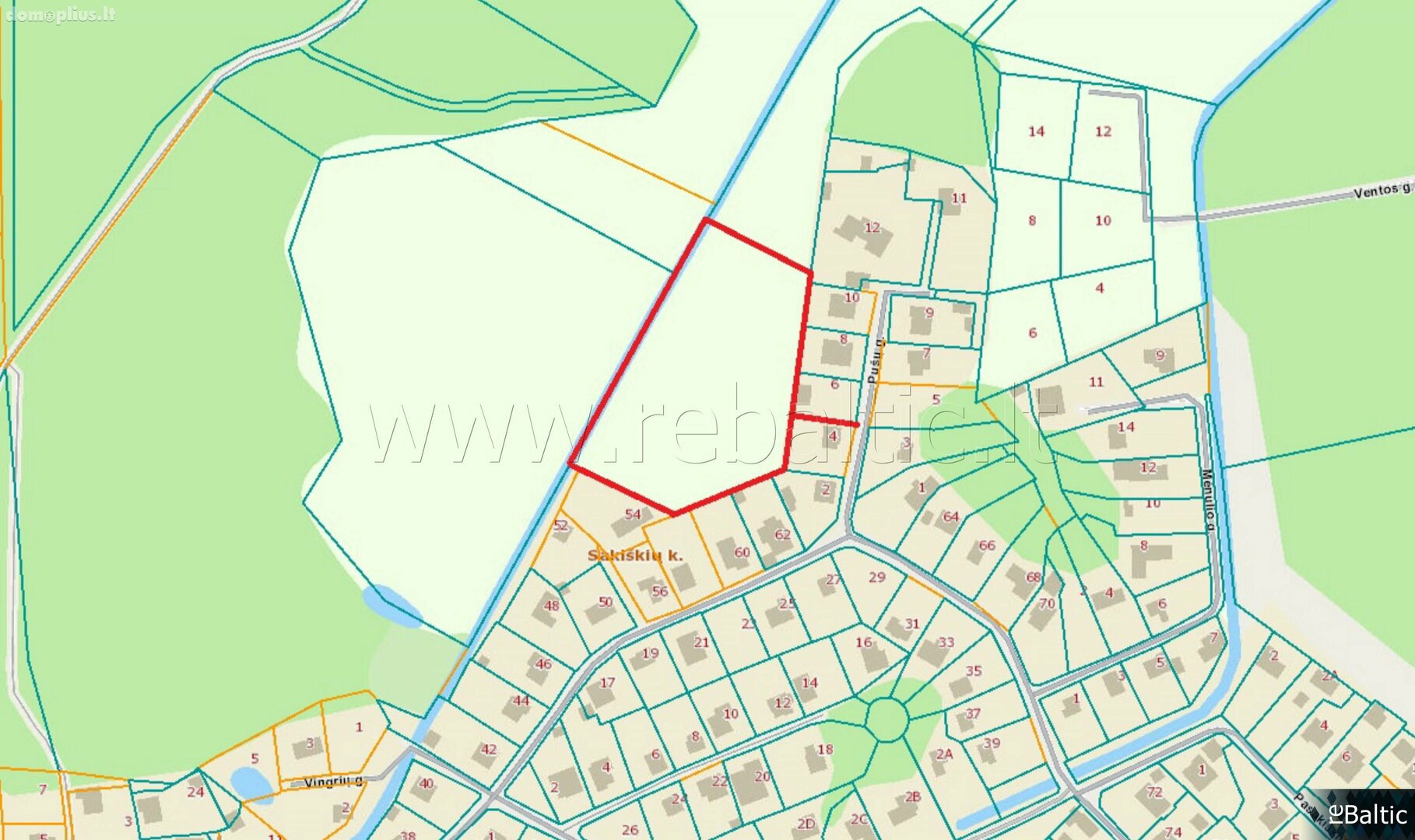 Parduodamas sklypas Vilniaus rajono sav., Sakiškėse, Pušų g.