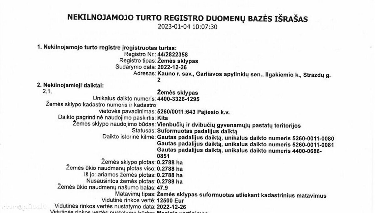 Участок Kauno rajono sav., Ilgakiemyje, Strazdų g.