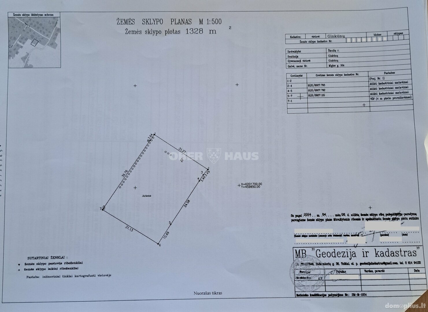 Land for sale Šiaulių rajono sav., Ginkūnuose