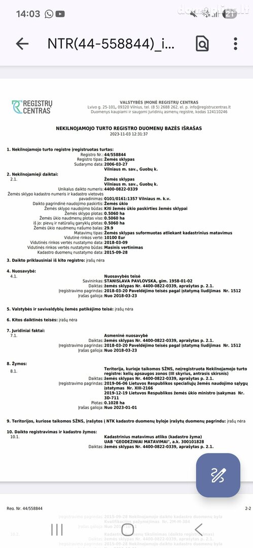 Parduodamas sklypas Vilniuje, Pagiriuose