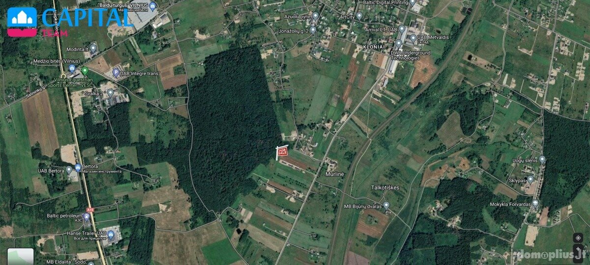 Parduodamas sklypas Vilniaus rajono sav., Murlinėje
