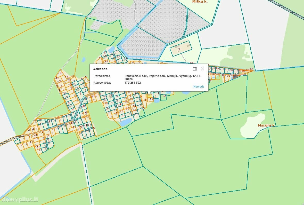 Parduodamas sklypas Panevėžio rajono sav., Mitkuose, Vyšnių g.