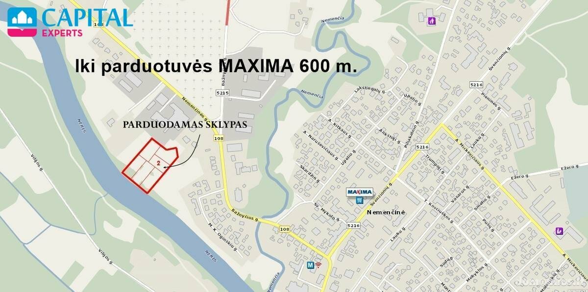 Участок Vilniaus rajono sav., Nemenčinėje, Bažnyčios g.