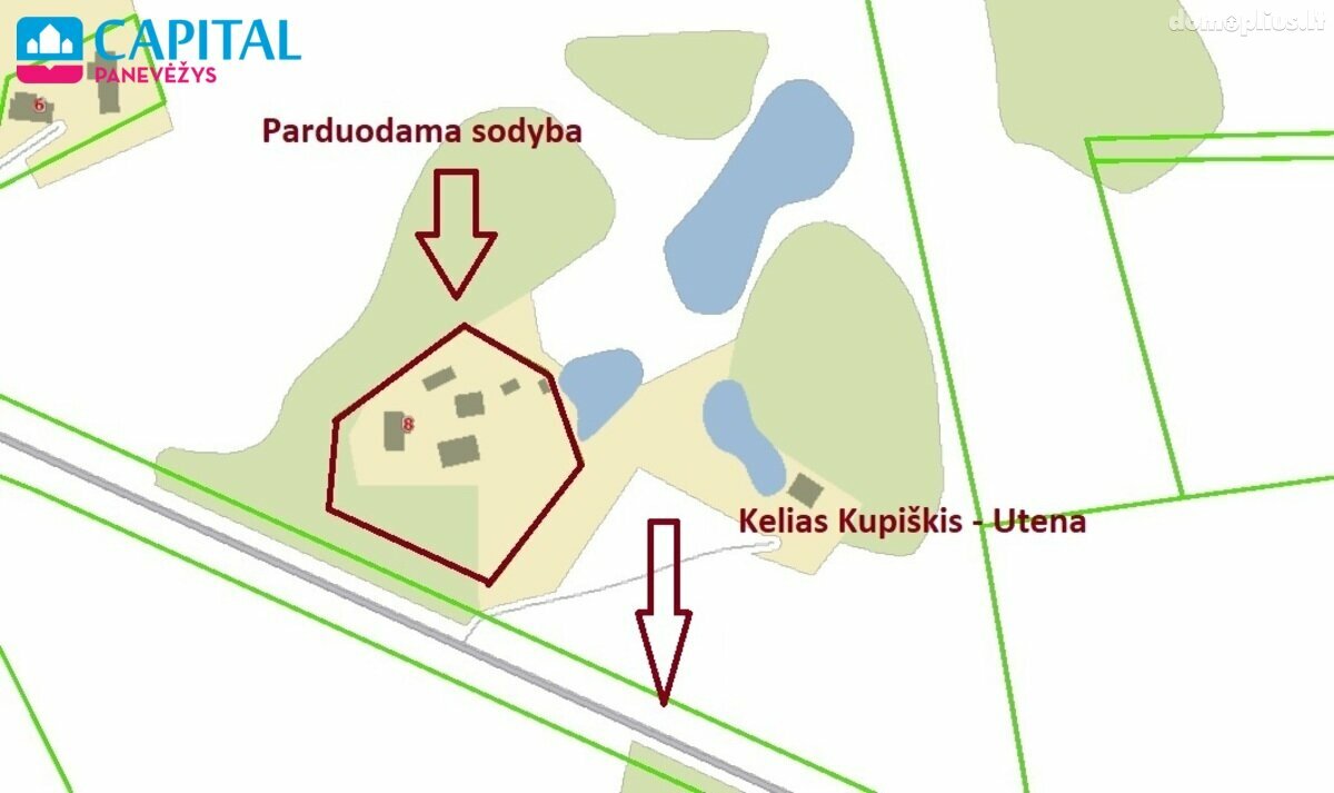 Parduodamas gyvenamasis namas Kupiškio rajono sav., Kinderiuose