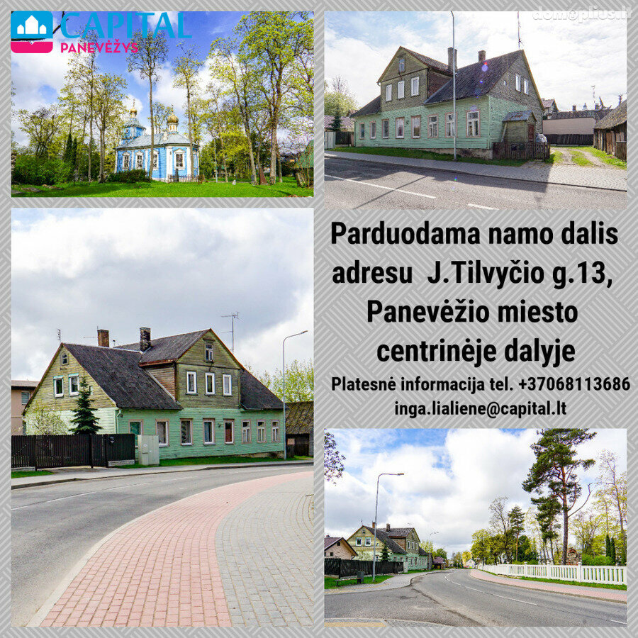 Продаётся часть дома Panevėžyje, Centre, J. Tilvyčio g.