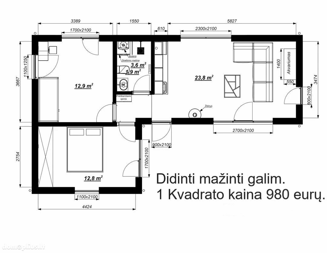 Parduodamas gyvenamasis namas Vilniuje, Mažoji Riešė, A. Gustaičio g.