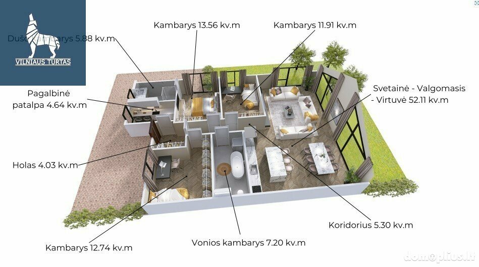 Parduodamas gyvenamasis namas Vilniaus rajono sav., Daržininkuose, Klebniškių g.