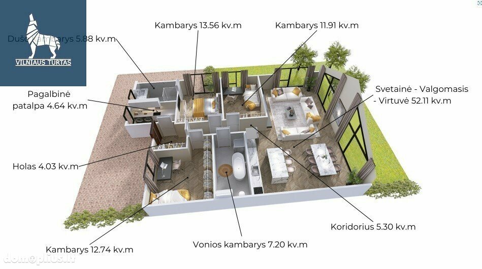 Parduodamas gyvenamasis namas Vilniaus rajono sav., Daržininkuose, Klebniškių g.
