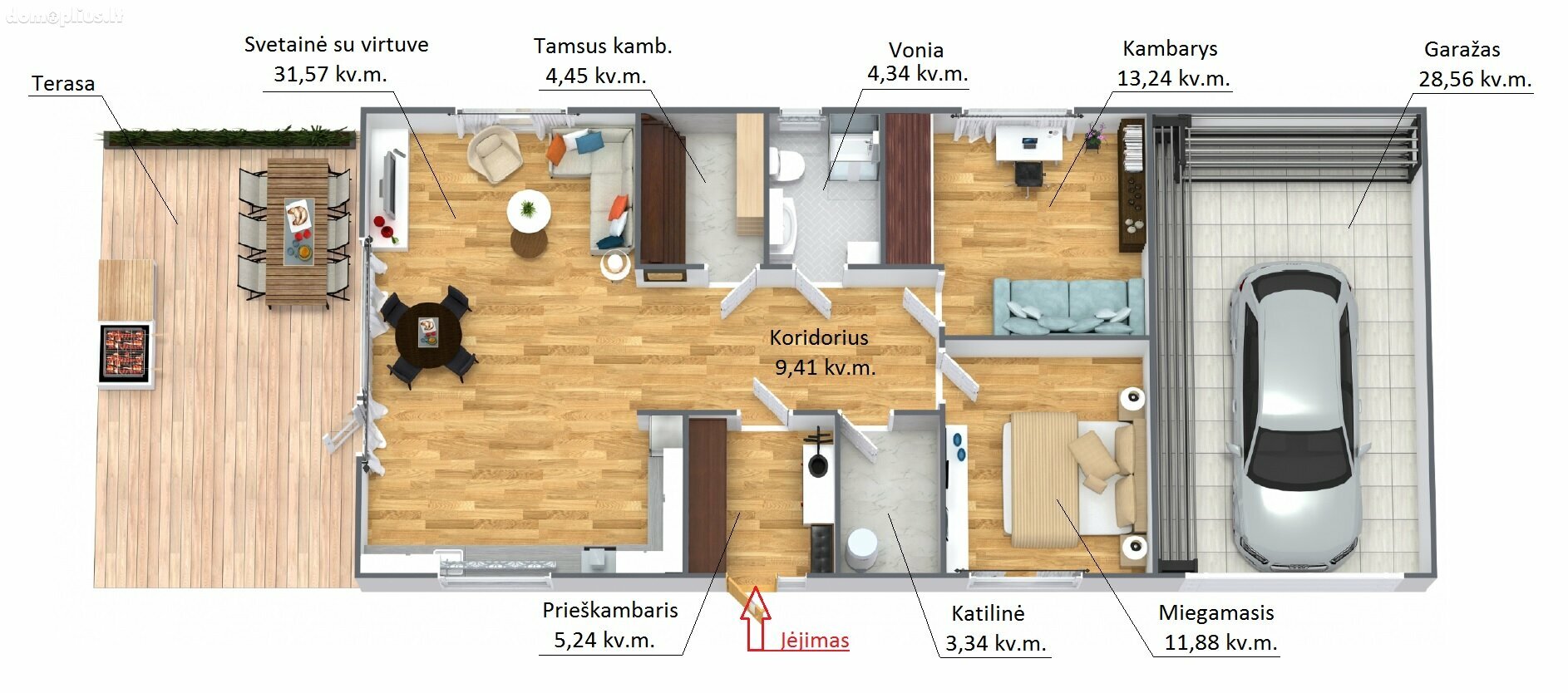 Parduodamas gyvenamasis namas Trakų rajono sav., Dėdeliškėse