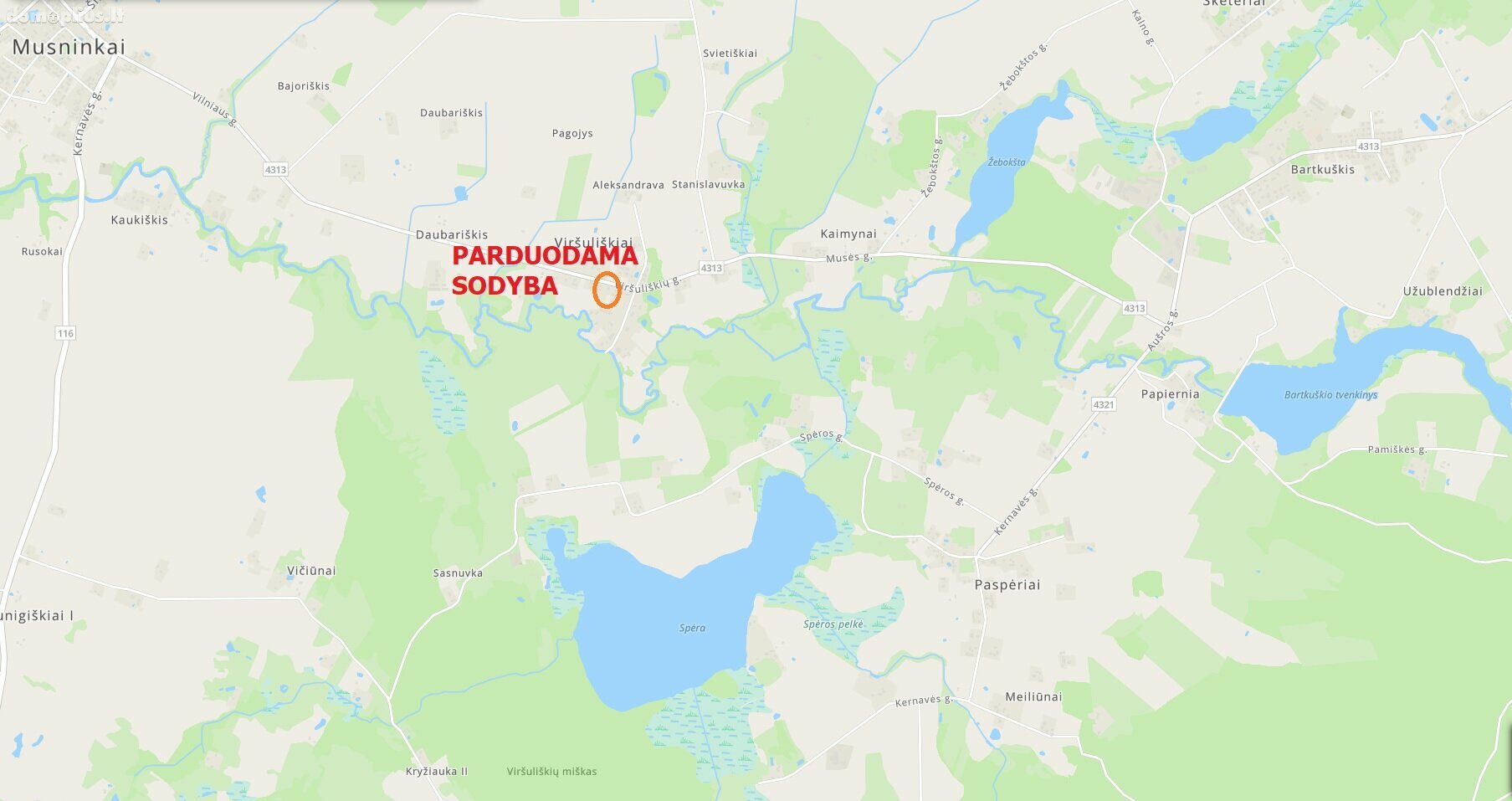 Parduodama sodyba Širvintų rajono sav., Viršuliškiuose, Viršuliškių g.
