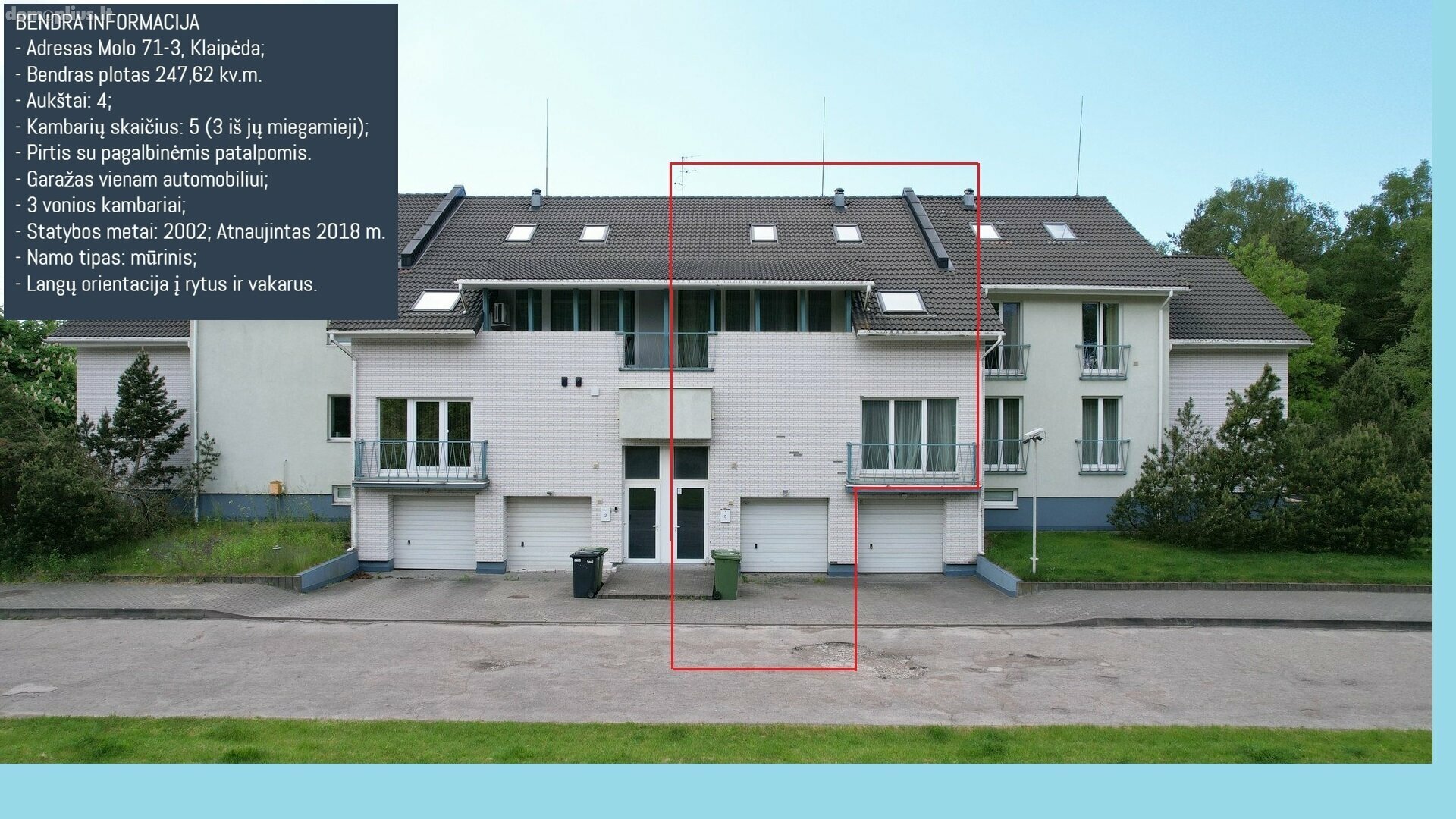 Продаётся сблокированный дом Klaipėdoje, Melnragėje, Molo g.