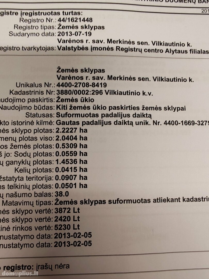 Homestead for sale Varėnos rajono sav., Vilkiautinyje, Mokyklos g.