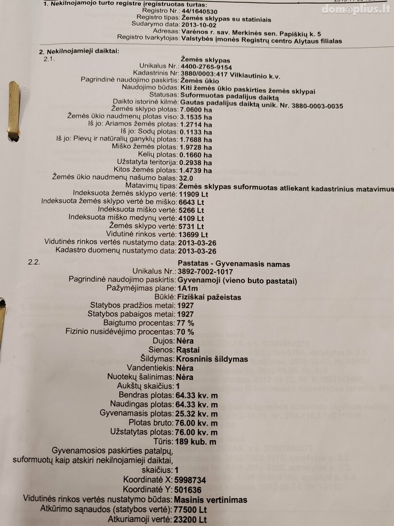 Parduodama sodyba Varėnos rajono sav., Papiškiuose
