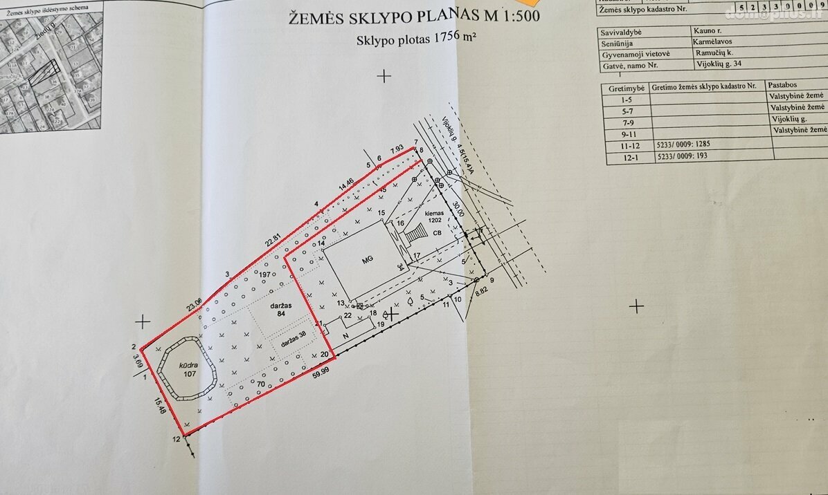 Parduodamas gyvenamasis namas Kauno rajono sav., Ramučiuose, Vijoklių g.