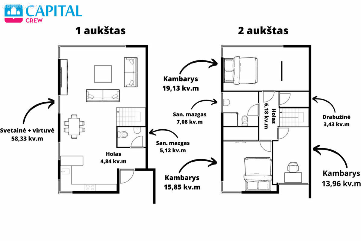 Parduodamas sublokuotas namas Vilniuje, Antakalnyje, Pupų g.