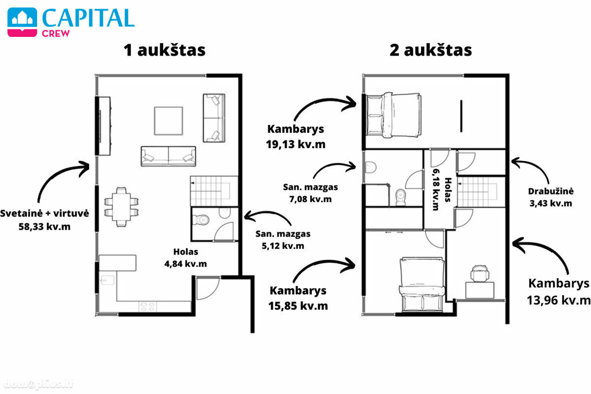 Parduodamas sublokuotas namas Vilniuje, Antakalnyje, Pupų g.