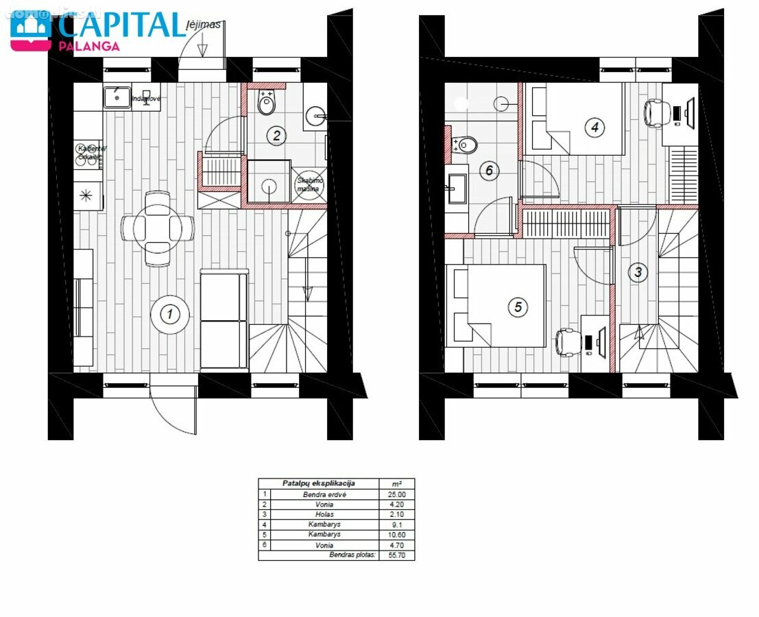 Semi-detached house for sale Palangoje