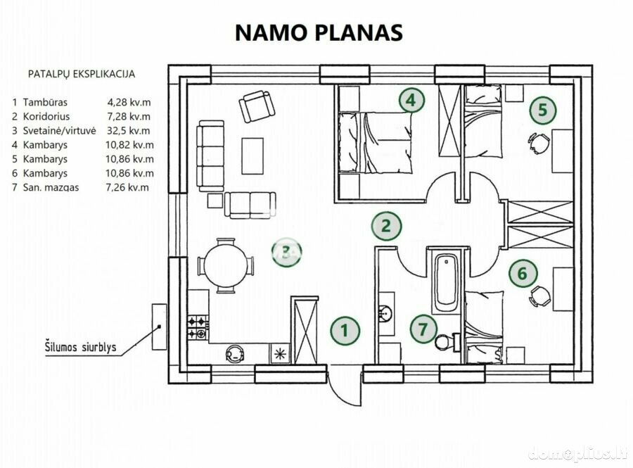 Parduodamas gyvenamasis namas Klaipėdos rajono sav., Jakuose, Jubiliejaus g.