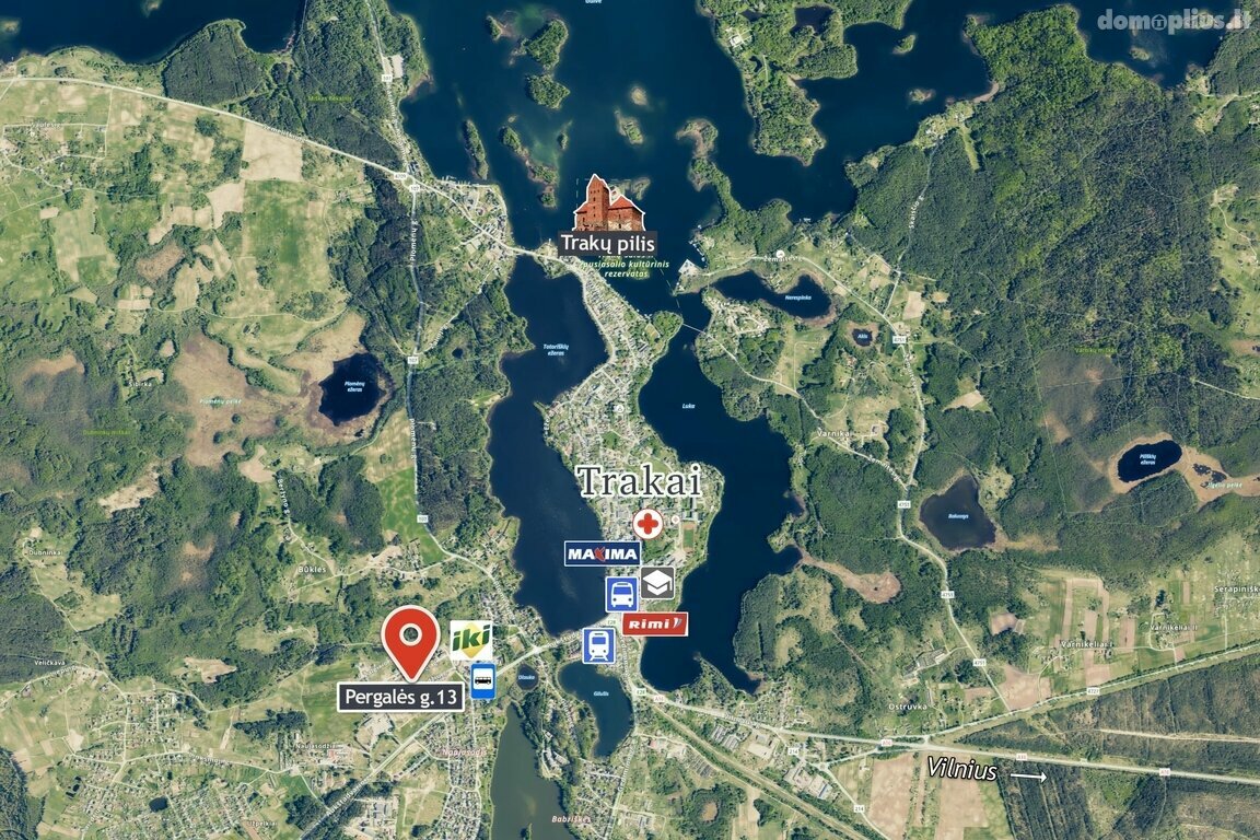 Parduodamas sublokuotas namas Trakų rajono sav., Trakuose, Pergalės g.